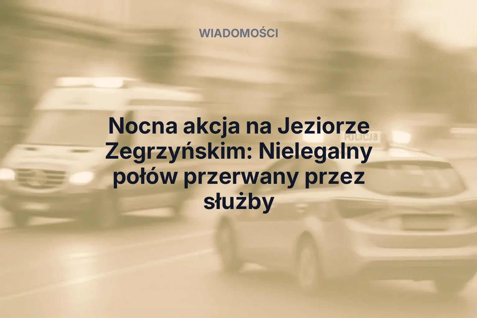 Artykuł: Nocna akcja na Jeziorze Zegrzyńskim: Nielegalny połów przerwany przez służby